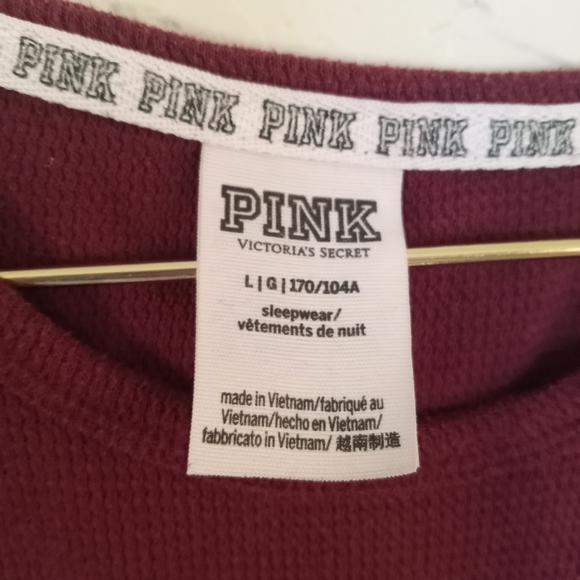 VS PINK Long Sleeve Sleepwear Tee Dog Graphics Size L - Picture 2 of 6